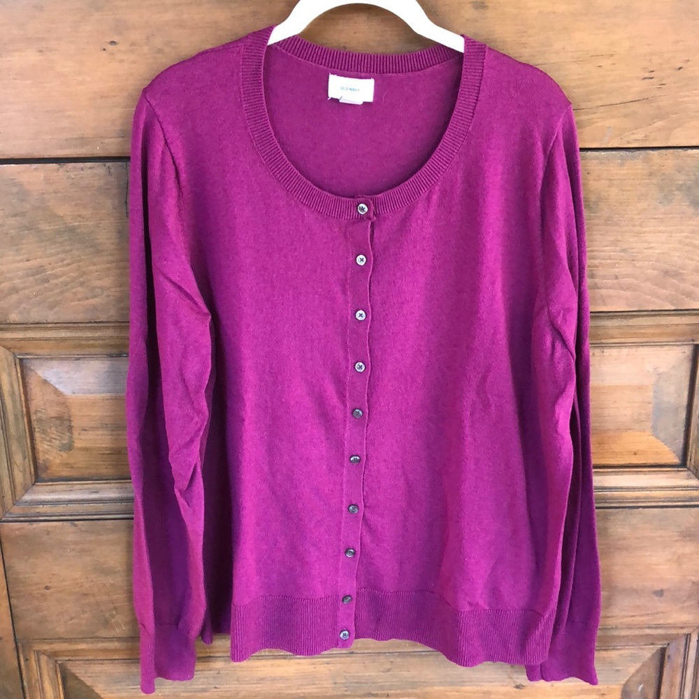 Old Navy Magenta Cardigan, XL